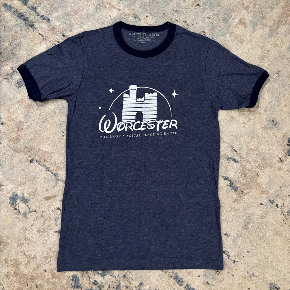 Soft navy blue graphic t-shirt